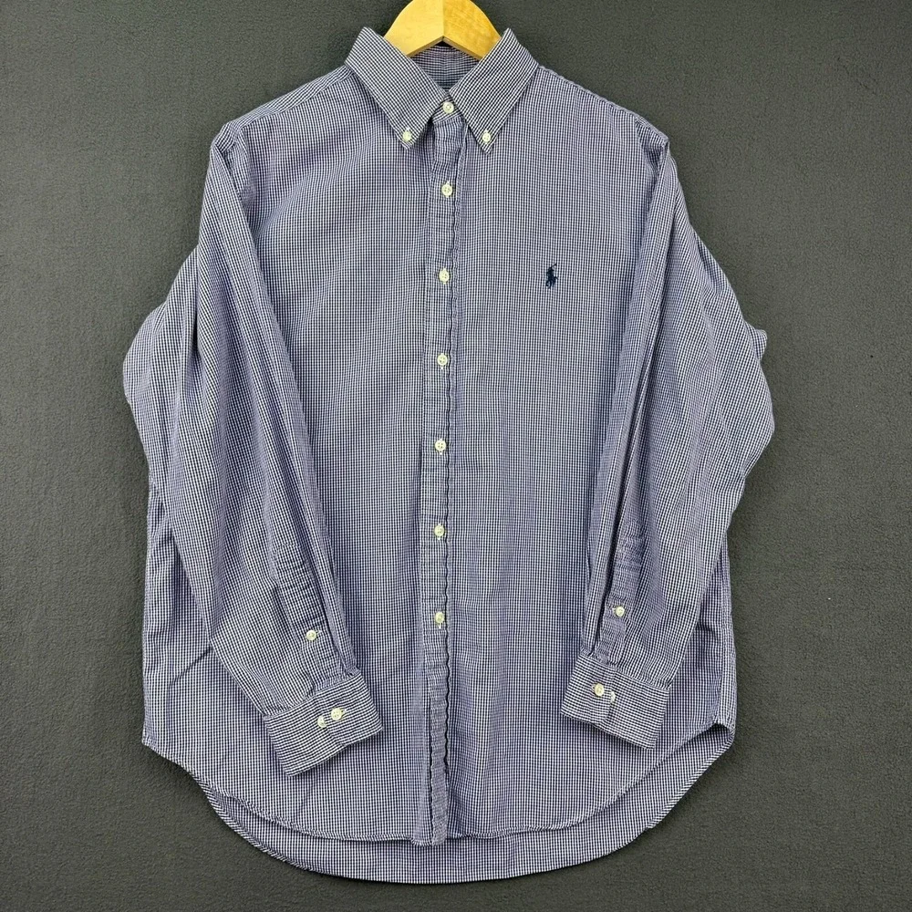 Ralph Lauren Shirt Men's Size L 16 32/33 Purple Classic Fit Button Down‎ Pony
